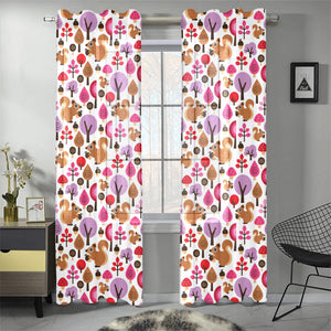 Squirrel Pattern Print Design 02 Gauze Curtain