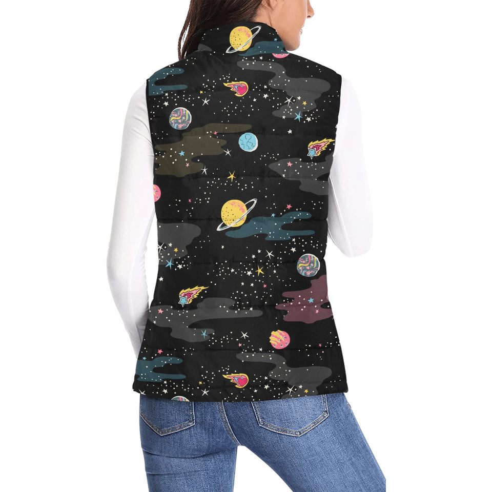 space pattern Women's Padded Vest