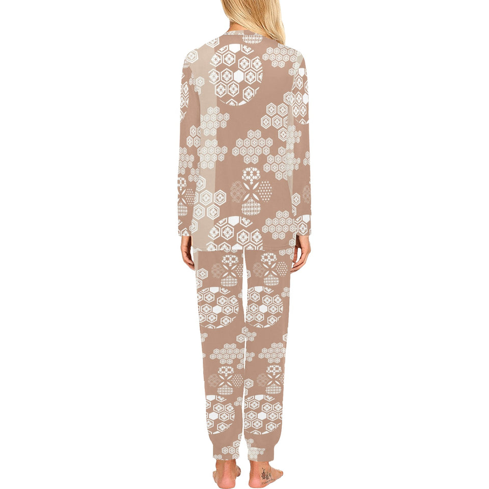 Beautiful hexagon japanese pattern Women's All Over Print Pajama Set