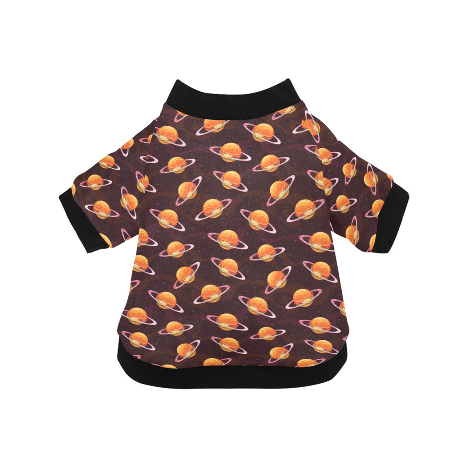Hamburger Pattern Print Design 05 All Over Print Pet Dog Round Neck Fuzzy Shirt