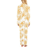 hand drawn orange fruit pattern Women's Long Pajama Set