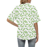 Green Peas Pattern Print Design 04 Women's All Over Print Hawaiian Shirt