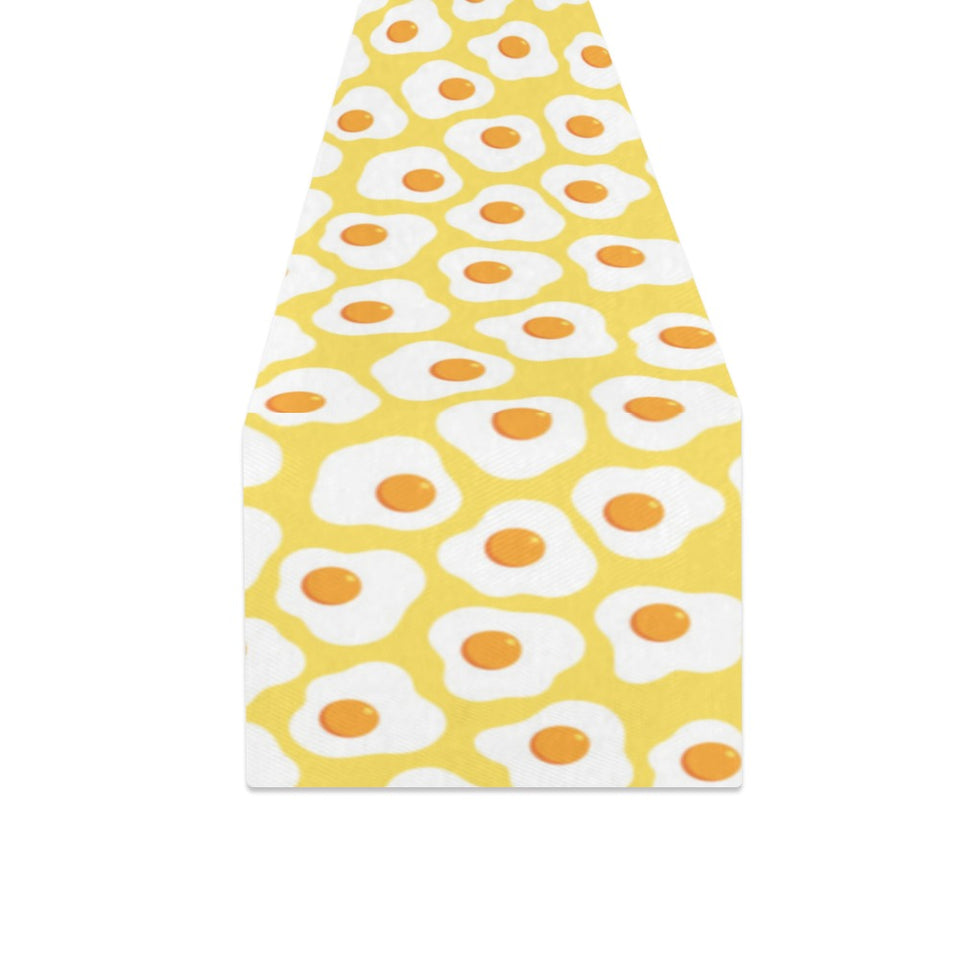 Fried Eggs Pattern Print Design 05 Table Runner