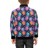 Pineapples pattern zigzag background Kids' Boys' Girls' Bomber Jacket