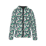 Pelican Pattern Print Design 03 Women's Padded Hooded Jacket