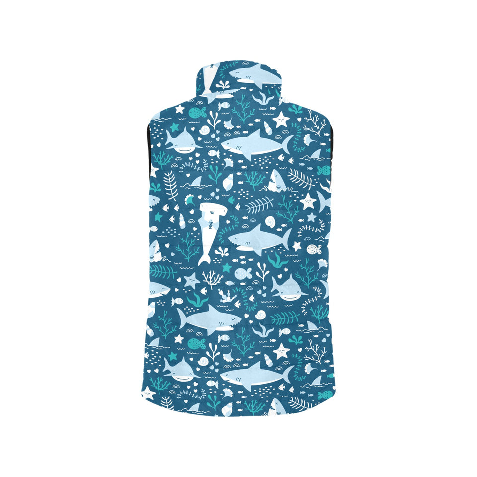 Cute shark pattern Women's Padded Vest