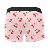 cherry pattern pink background Men's All Over Print Boxer Briefs Men's Underwear
