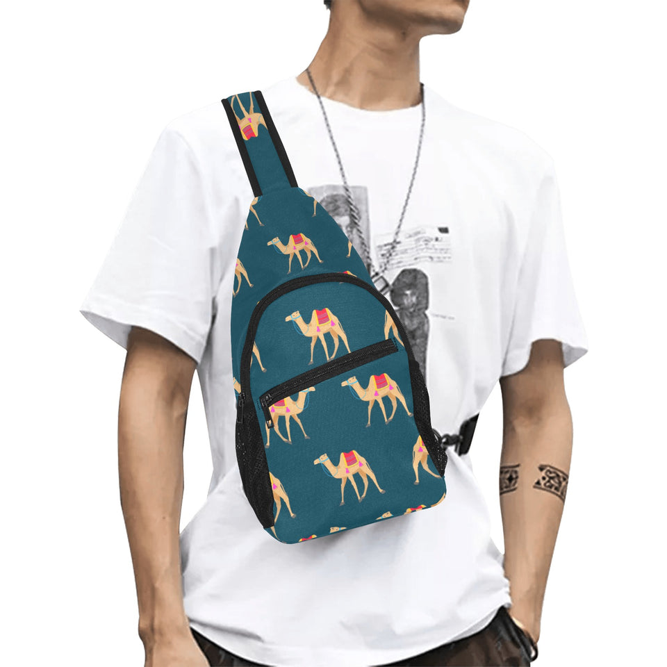 Camel pattern blue blackground All Over Print Chest Bag