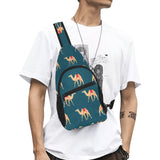 Camel pattern blue blackground All Over Print Chest Bag