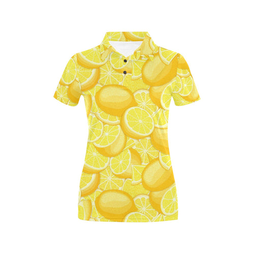 lemon pattern Women's All Over Print Polo Shirt