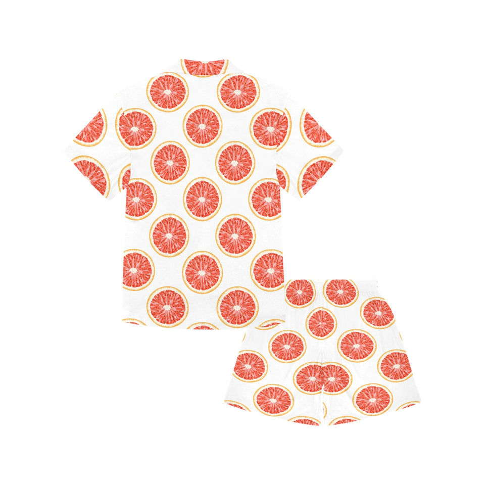 Grapefruit pattern Kids' Boys' Girls' V-Neck Short Pajama Set