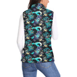 Dragon sea wave pattern Women's Padded Vest
