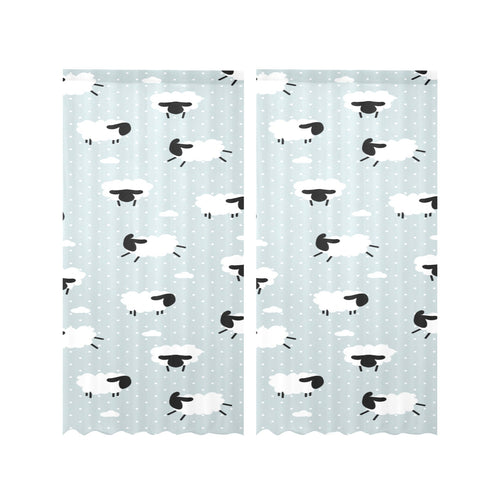 Sheep polka dot cloud pattern Gauze Curtain