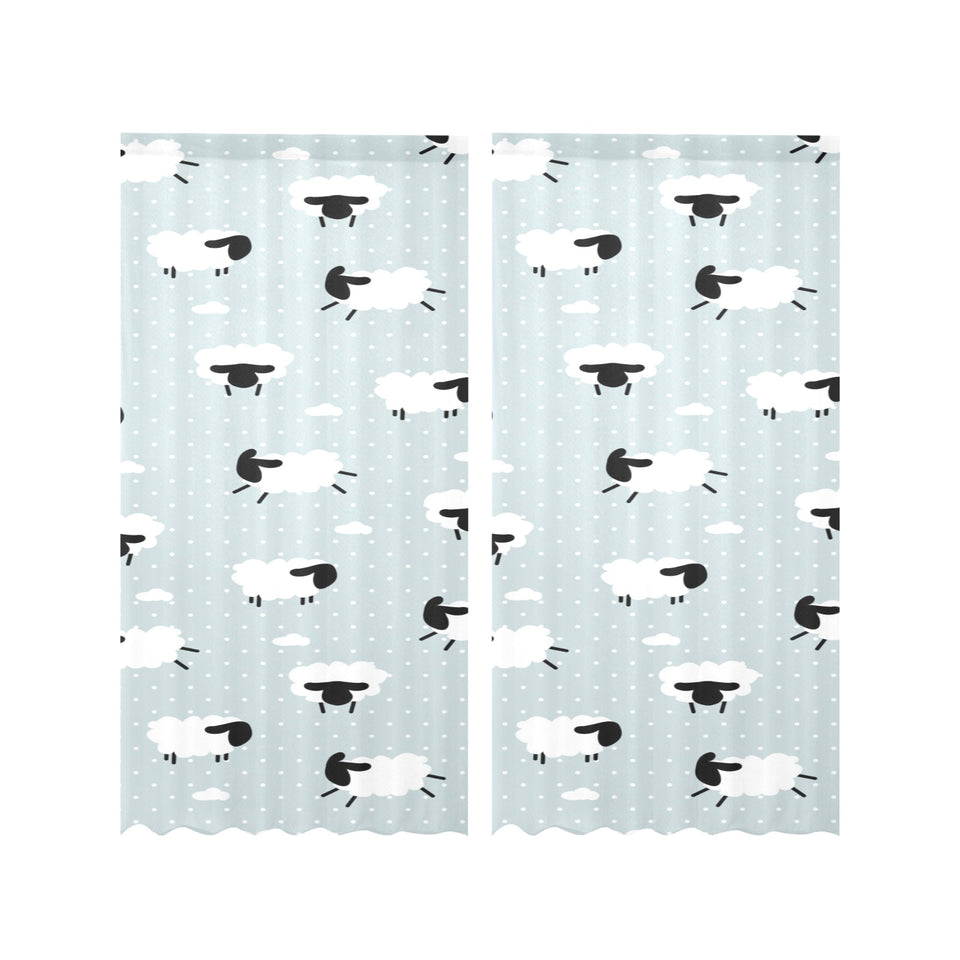Sheep polka dot cloud pattern Gauze Curtain