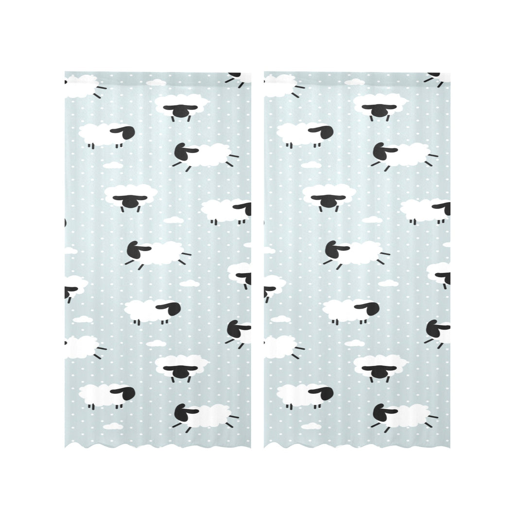 Sheep polka dot cloud pattern Gauze Curtain