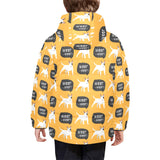 Bull Terrier Pattern Print Design 03 Kids' Boys' Girls' Padded Hooded Jacket