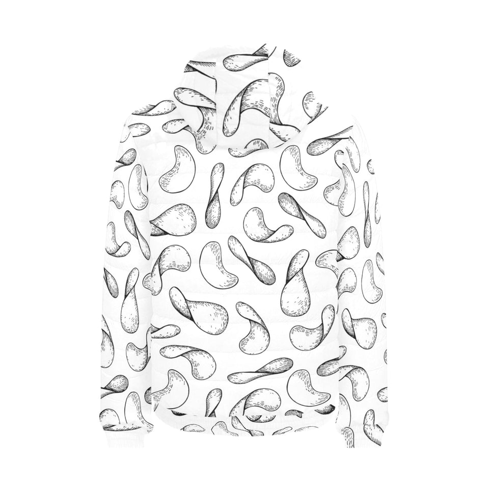Potato Chips Pattern Print Design 04 Men's Padded Hooded Jacket