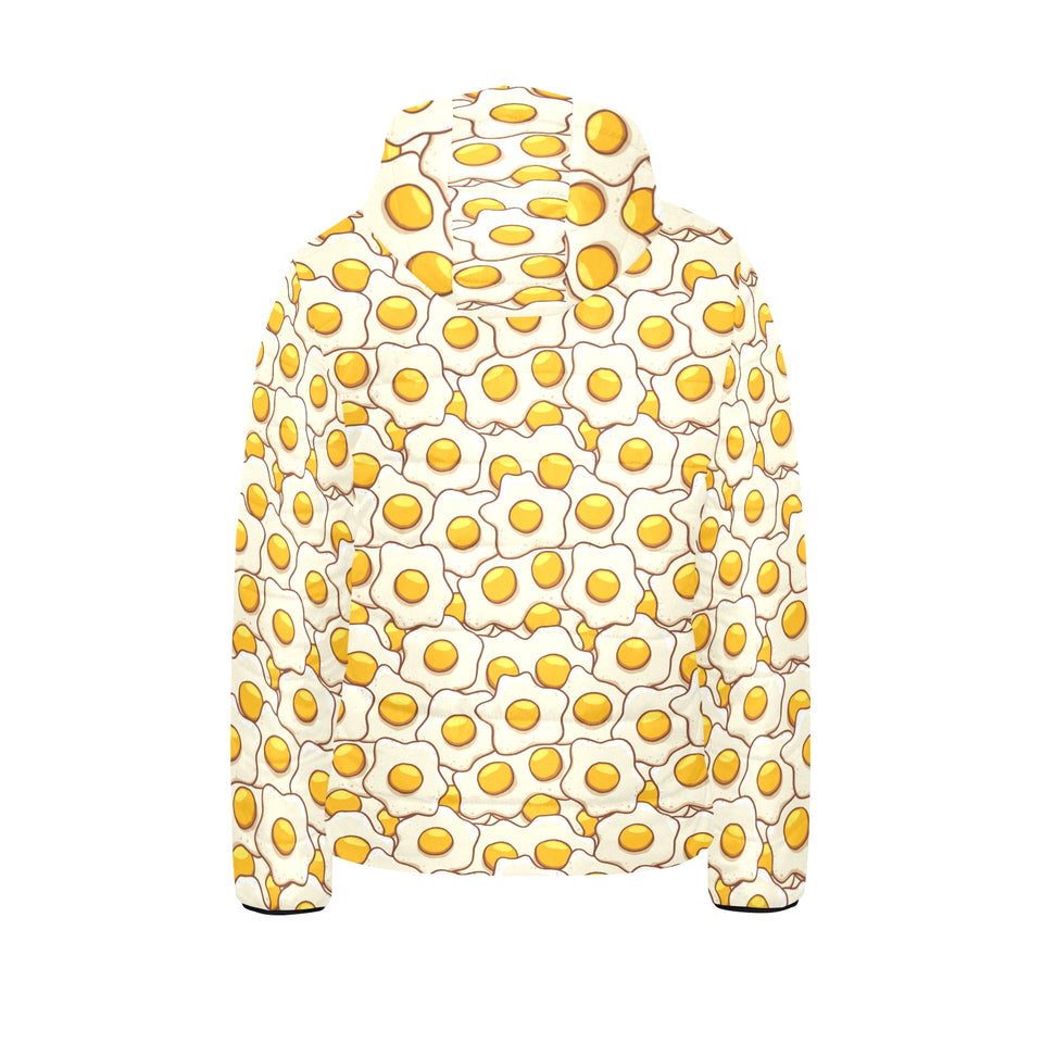 Fried Eggs Pattern Print Design 02 Kids' Boys' Girls' Padded Hooded Jacket
