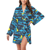 Shark dangerous Women's Long Sleeve Belted Night Robe