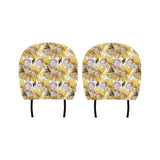 Cool Bee honeycomb leaves pattern Car Headrest Cover