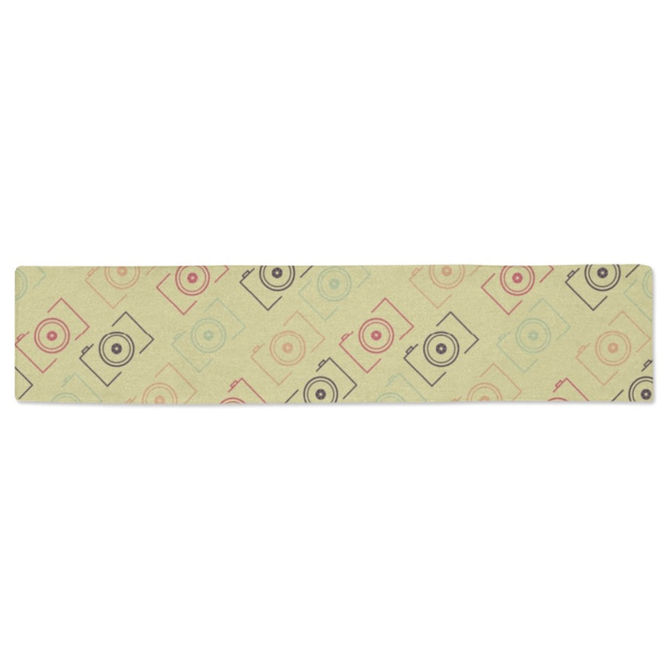 Camera Pattern Print Design 01 Table Runner