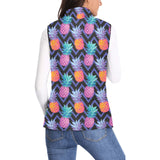 Pineapples pattern zigzag background Women's Padded Vest