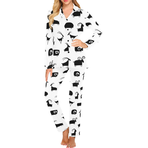 Goat ram pattern Women's Long Pajama Set