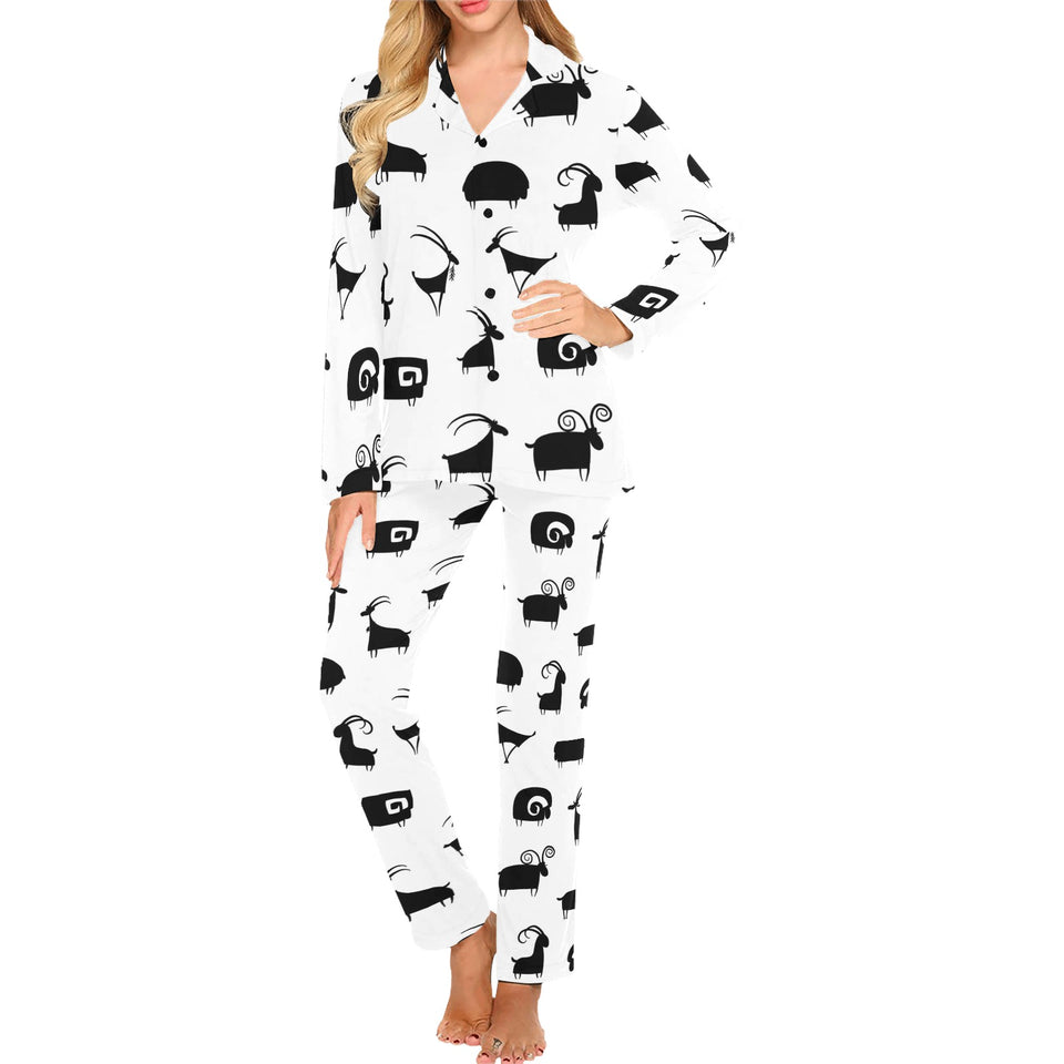 Goat ram pattern Women's Long Pajama Set