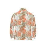 Cocoa beans Cocoa tree pattern Men's Long Sleeve Polo Shirt