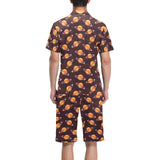 Hamburger Pattern Print Design 05 Men's V-Neck Short Pajama Set