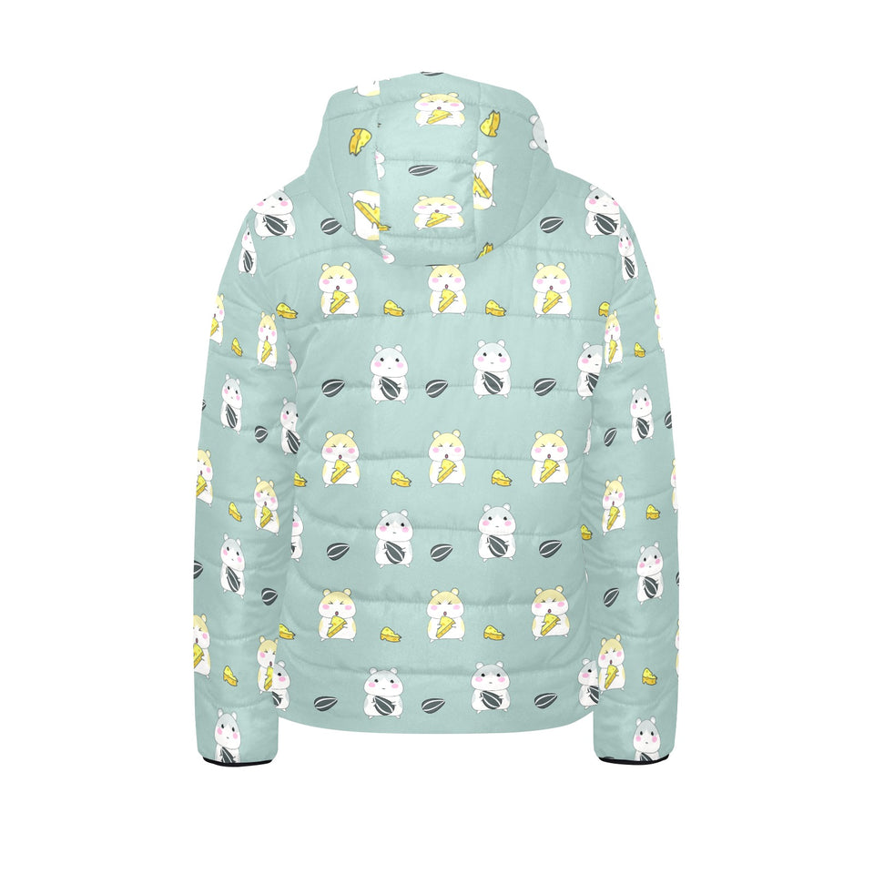 Cute hamster cheese pattern Kids' Boys' Girls' Padded Hooded Jacket