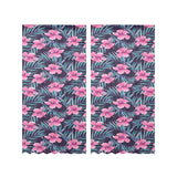 Hibiscus Pattern Print Design 05 Gauze Curtain