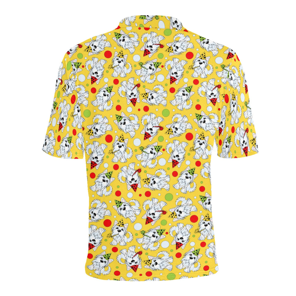 Yorkshire Terrier Pattern Print Design 05 Men's All Over Print Polo Shirt