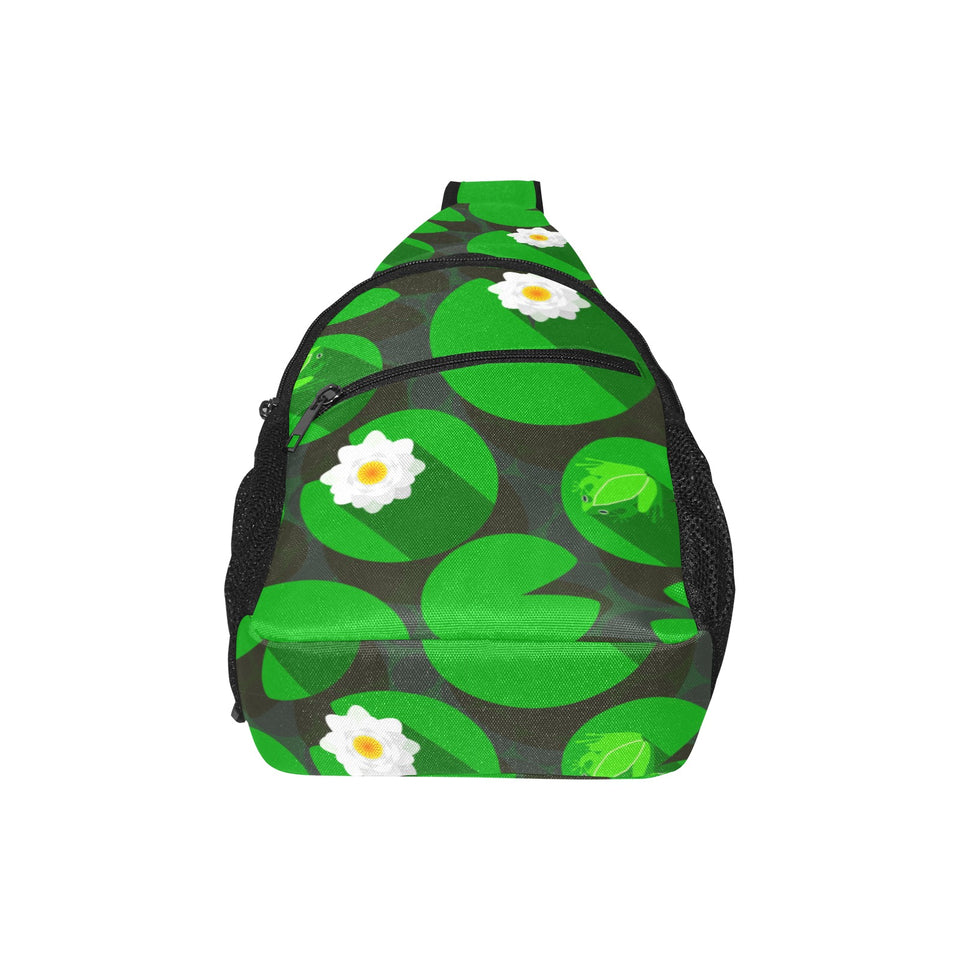 Frog waterlily pattern All Over Print Chest Bag