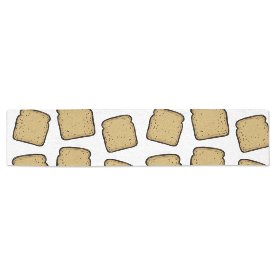 Bread Toast Pattern Print Design 03 Table Runner