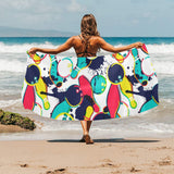 watercolor bowling ball pins Beach Towel