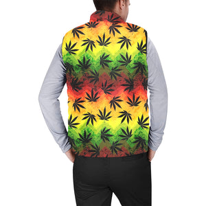 Canabis Marijuana Weed Pattern Print Design 03 Men's Padded Vest
