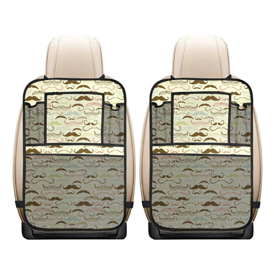 Mustache Beard Pattern Print Design 01 Car Seat Back Organizer