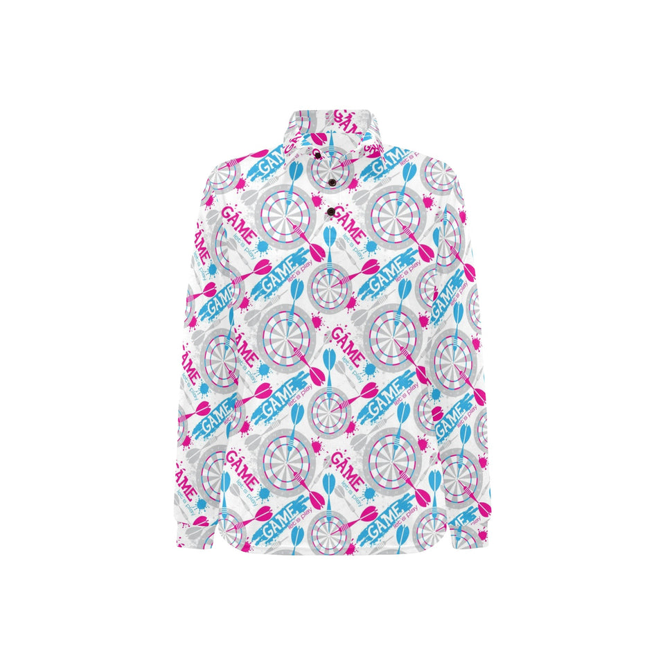 Darts Pattern Print Design 01 Women's Long Sleeve Polo Shirt
