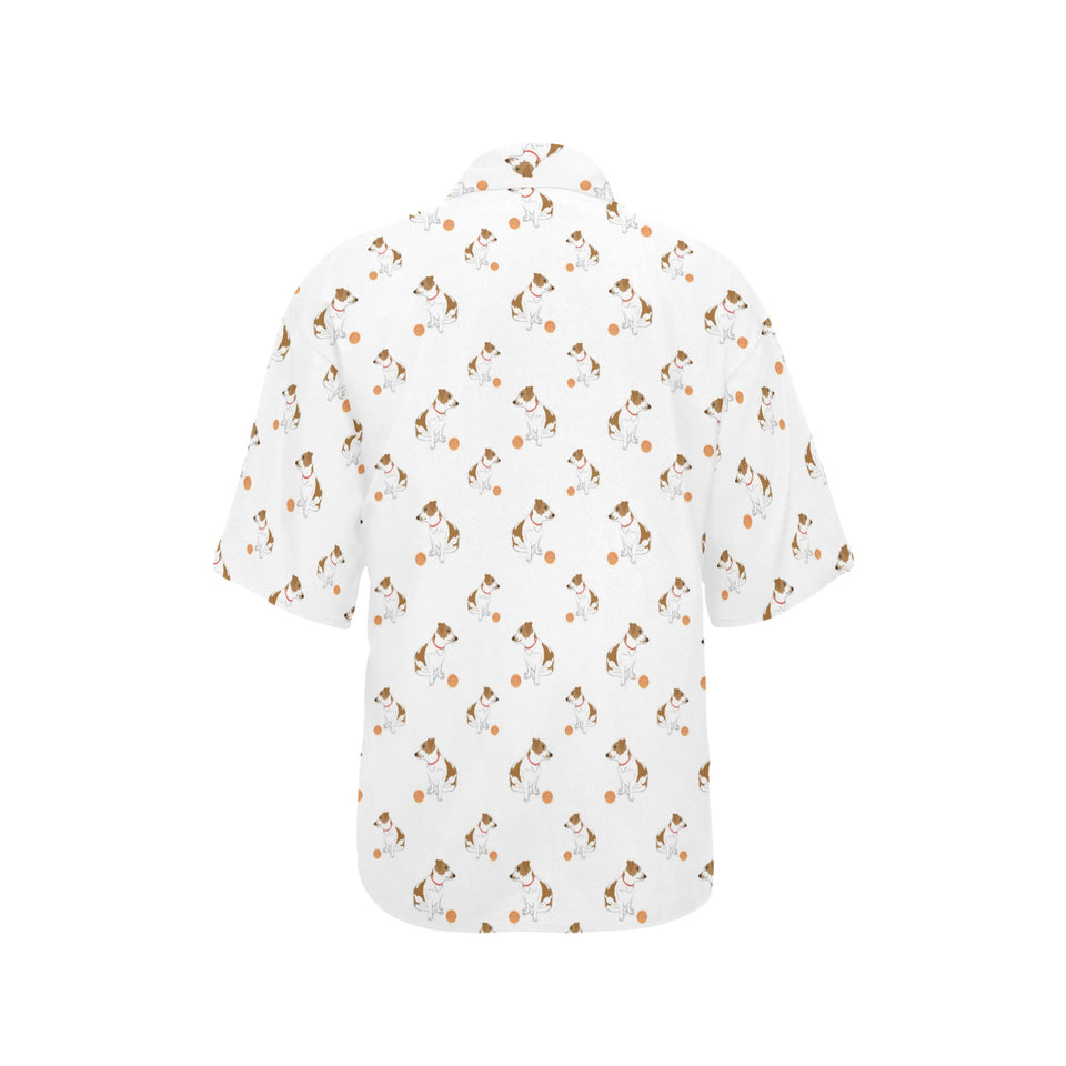Jack Russel Pattern Print Design 05 Women's All Over Print Hawaiian Shirt