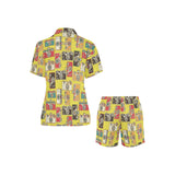 Camera Pattern Print Design 02 Women's V-Neck Short Pajama Set