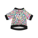 Colorful zebra skin pattern All Over Print Pet Dog Round Neck Fuzzy Shirt