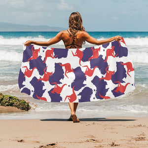 Kangaroo Australian pattern Beach Towel