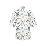 windmill pattern Women's All Over Print Hawaiian Shirt