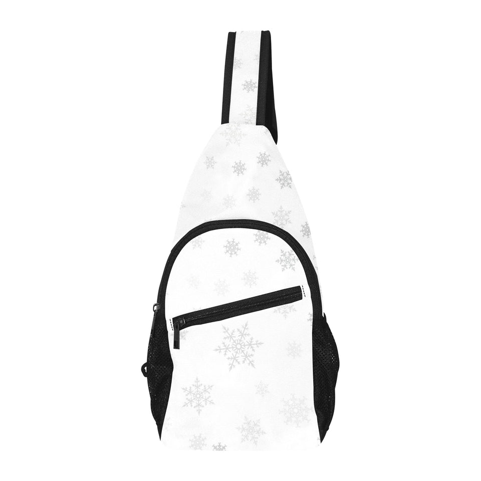Snowflake pattern white background All Over Print Chest Bag