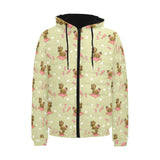 Yorkshire Terrier Pattern Print Design 01 Men's Padded Hooded Jacket
