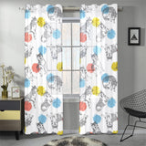 Siberian husky and colorful circle pattern Gauze Curtain