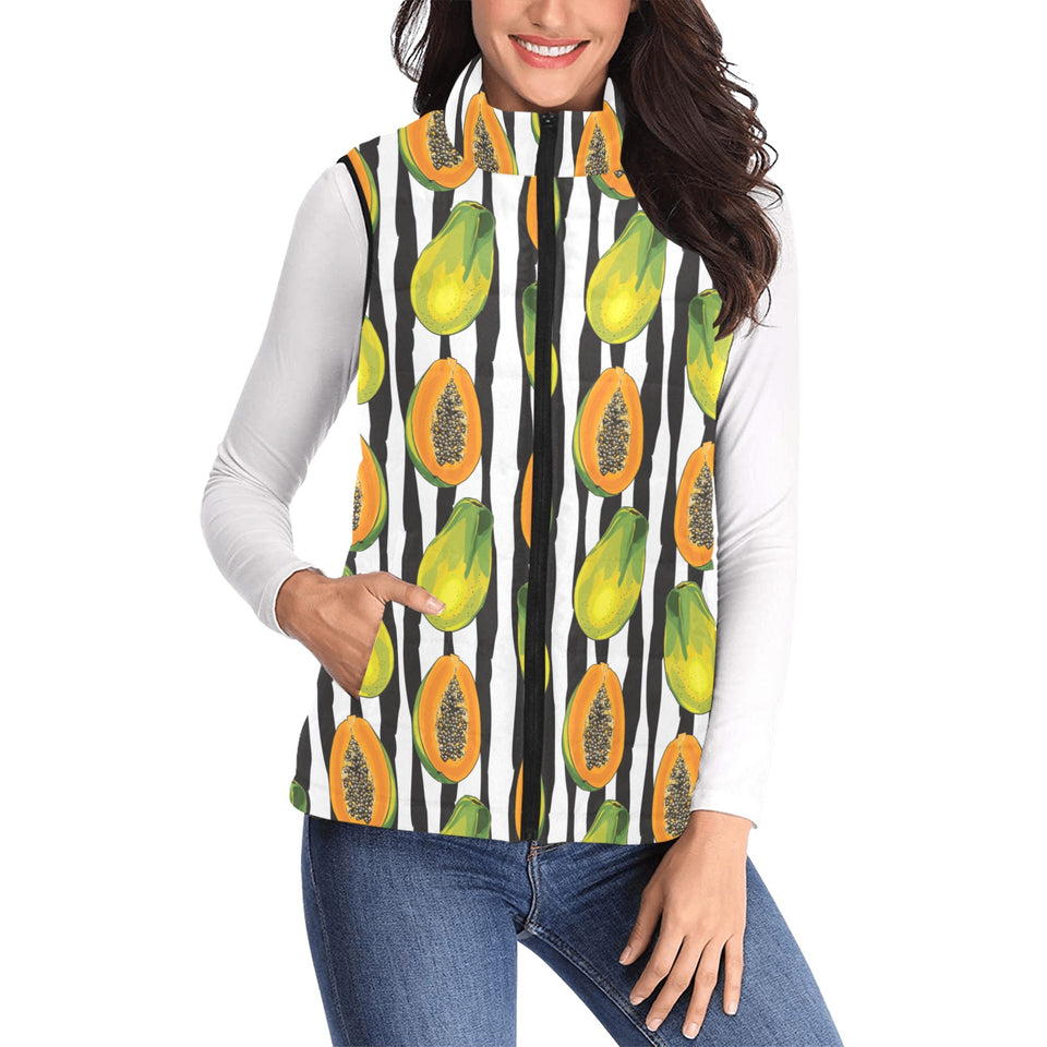 papaya design pattern Women's Padded Vest