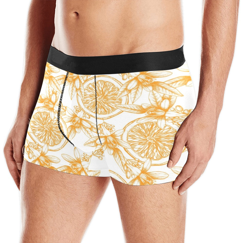 hand drawn orange fruit pattern Men's All Over Print Boxer Briefs Men's Underwear