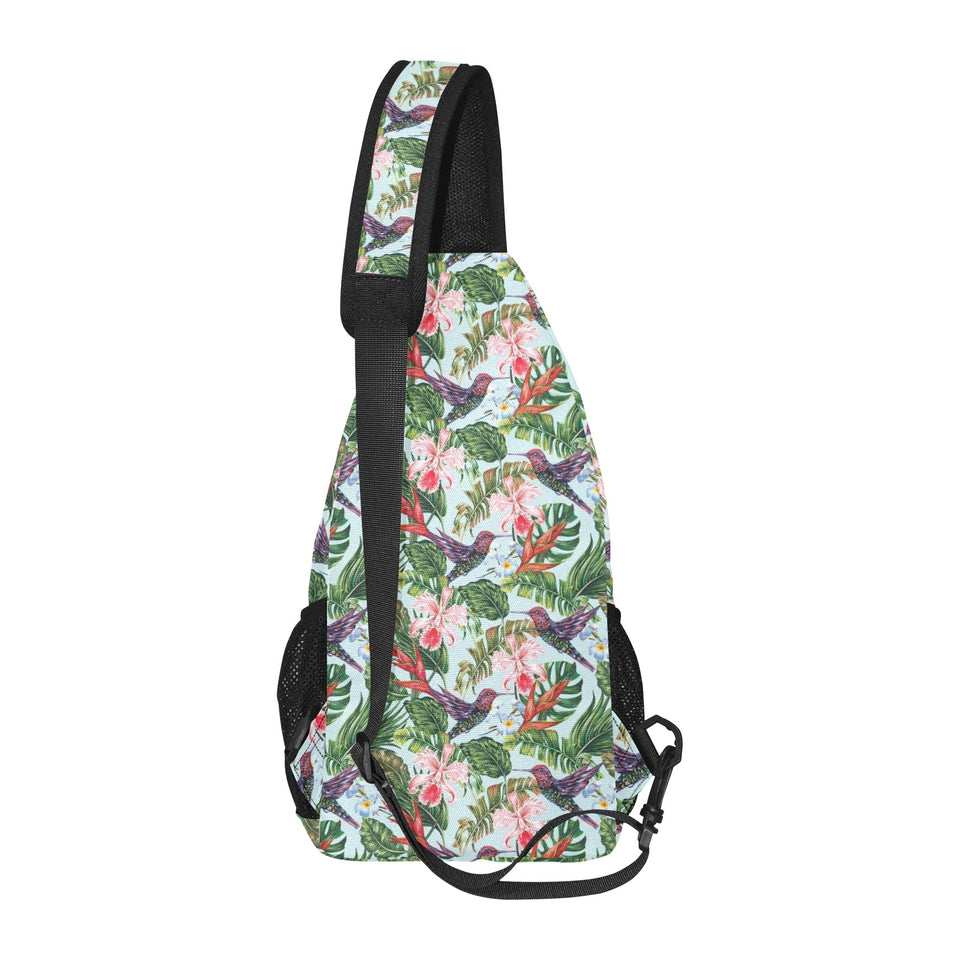 Hummingbird Pattern Print Design 05 All Over Print Chest Bag